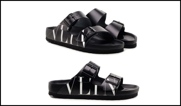 La maison Valentino s'est associée à Birkenstock pour un édition exclusive de la sandale Arizona de la marque