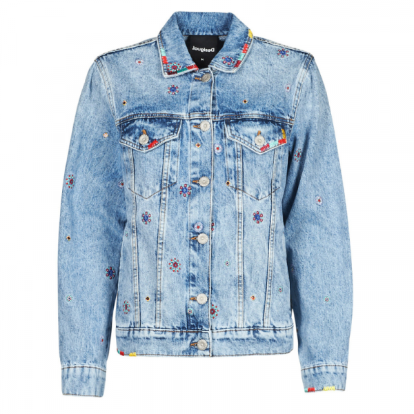 veste en jean brodée look festival été